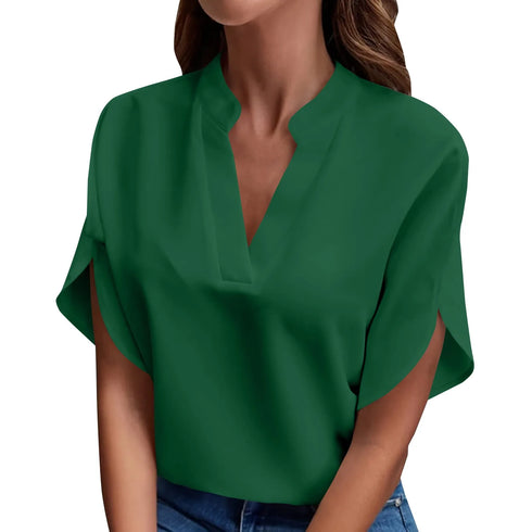 Elegant Summer V-Neck Blouse for Women