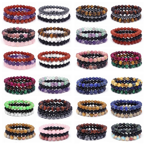 Couples Distance Bracelet Set - Natural Stone Healing