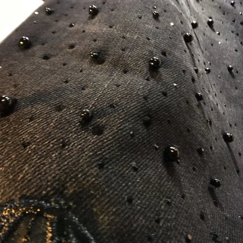 Black Lace Detail Wide Leg Jeans for Women