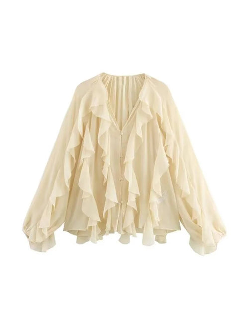 MUJER Ruffle Blouses for Women - Summer Casual Tops