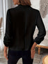 Black Plus Size Woven Blazer for Women