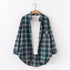 Plaid Flannel Shirt for Women - Casual Long Sleeve Top