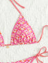 Floral Print Triangle Bikini Set with Brazilian Bottoms