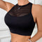 Women’s Off Shoulder Fishnet Crop Top