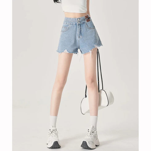 Chic High Waist Denim Shorts for Women