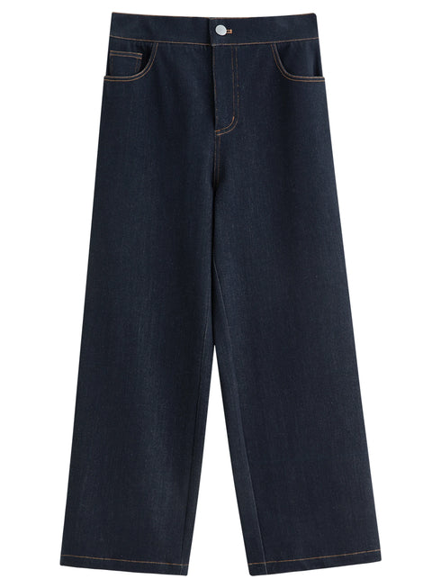 DUSHU Plus Size Women's Double-Layered Fleece Lined Jeans