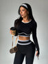 Women's Striped Long Sleeve Yoga Set