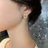 Round Wreath Bow Pearl Stud Earrings Elegant Trend Fashion