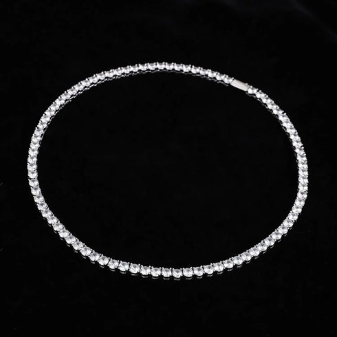 925 Sterling Silver Zircon Chain Necklace for Women