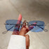 Rimless Rectangle Sunglasses for Men and Women