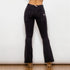 Ladies Distressed Black Flare Jeans