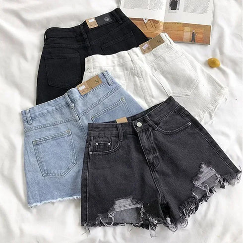 Chic High Waist Denim Shorts for Women