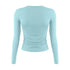 Womens Long Sleeve Bodycon Crop Top - Solid Colours