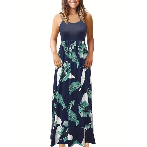 Floral Maxi V-Neck Dress for Women
