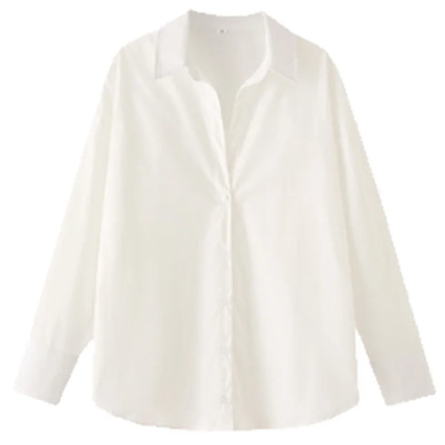 Elegant Oversized Button-Up Blouse for Women