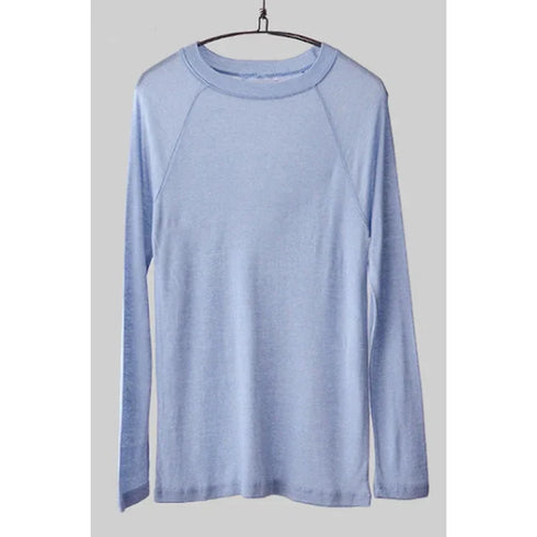 Casual Long Sleeve T-Shirt in Blue and Navy