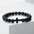 Jesus Cross Natural Stone Bracelet for Men