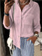 Elegant Loose-Fit Long Sleeve Blouse in Pink
