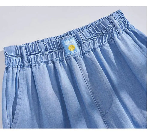 Plus Size Loose Fit Denim Yoga Pants