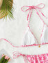 Floral Print Triangle Bikini Set with Brazilian Bottoms