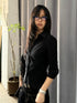 Genayooa Vintage Casual Black Shirt for Women