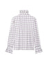 Elegant Purple Plaid Ruffled Blouse for Women