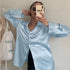Plus Size Satin Long Sleeve Blouse for Women