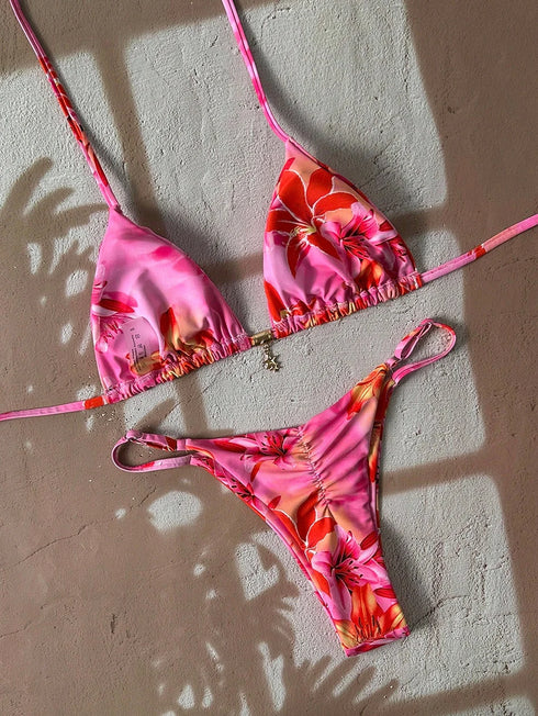 Leopard Print Push Up Bikini Set for Women