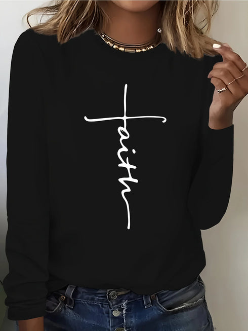 Women's Casual Loose You Are Enough Printed Long Sleeve T-shirt