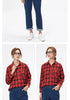 Loose Women's Plaid Shirt - Long Sleeve Casual Blouse