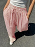 Plus Size Striped Drawstring Casual Pants