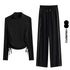 DRUR Women's 2 Piece Sweatsuit Set with Long Sleeve Top