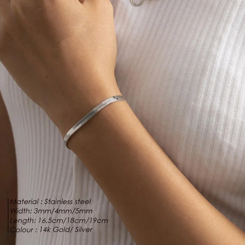 Classic Snake Chain Bracelet in Gold and Silver