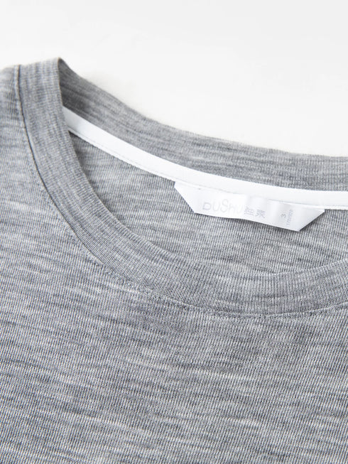 DUSHU Women's Green and Grey Layered Knit Top
