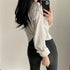 Long Sleeve Casual Blouse with Pockets