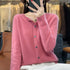 100% Pure Merino Cashmere O-Neck Cardigan for Women