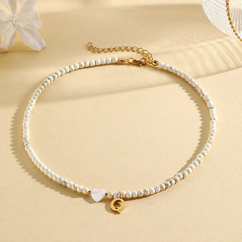 Personalised Bohemian Choker Necklace with Heart Pendant