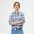 Loose Women's Plaid Shirt - Long Sleeve Casual Blouse