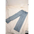 High Waist Straight Leg Denim Jeans with Diamond Detail