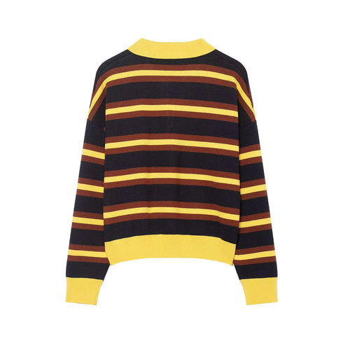 Casual Striped Knitted Pullover Sweater