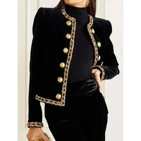 Plus Size Luxury Silk Velvet Jacket for Women