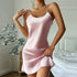 Elegant Solid Colour Silk Sleeveless Mini Dress