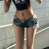 Y2K Low Rise Micro Denim Shorts
