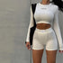 Spring/Summer Round Neck Two Piece Women's Sports Set