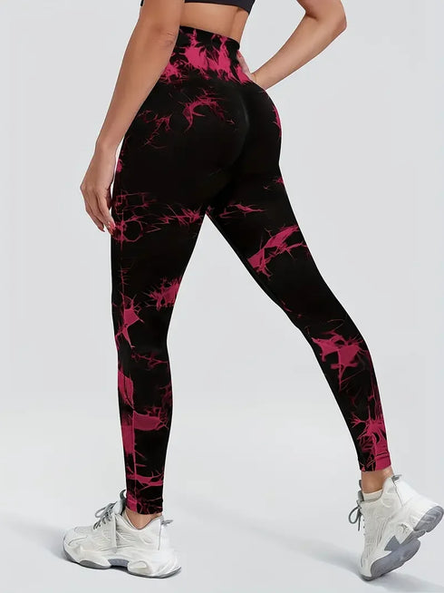 Women's High Waist Seamless Tie-Dye Yoga Leggings