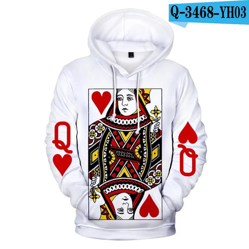 Heart Of The Cards Men's 3D Poker Graphic Hoodie