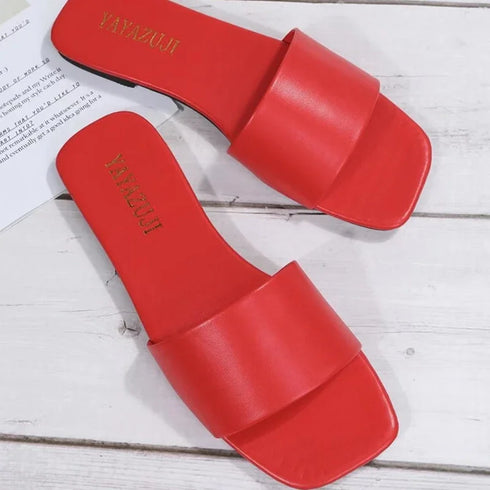 Minimalist Single Band Slide Sandals for Women