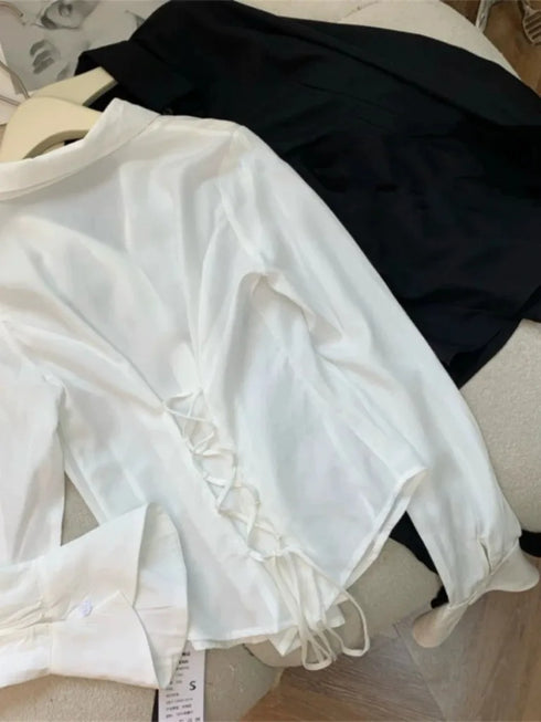 Slim Fit Flared Sleeve Women's Blouse