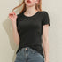 V-Neck Slim Fit Cotton Tee for Women - Classic White & Black