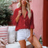 Women Casual Lapel Cotton Linen Loose Shirt